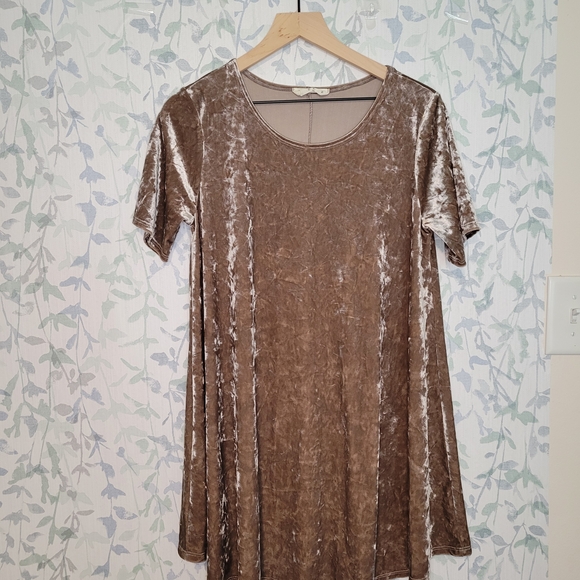 Elegant Velvet Short Sleeve Dress - Picture 1 of 4